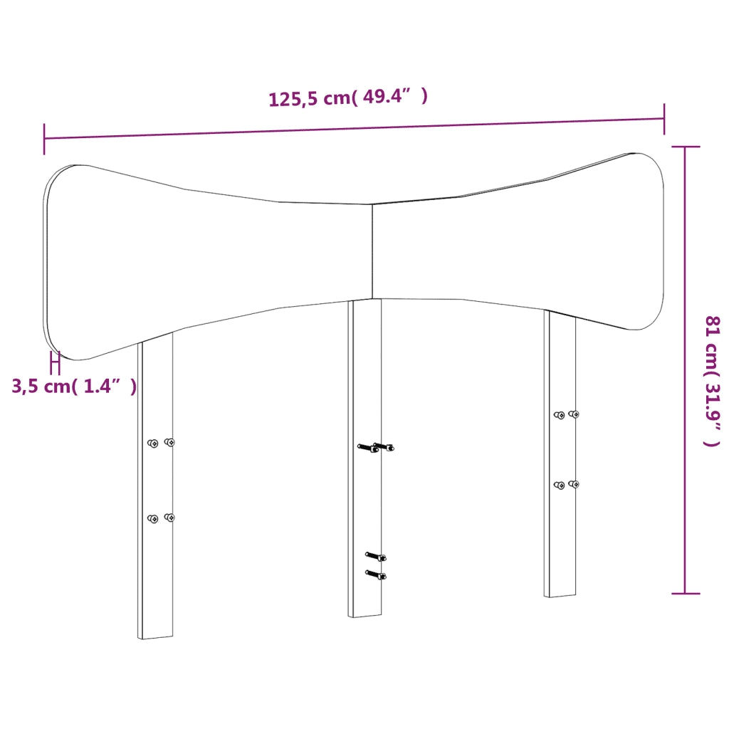 Testiera | Testata 120 cm in Legno Massello di Pino