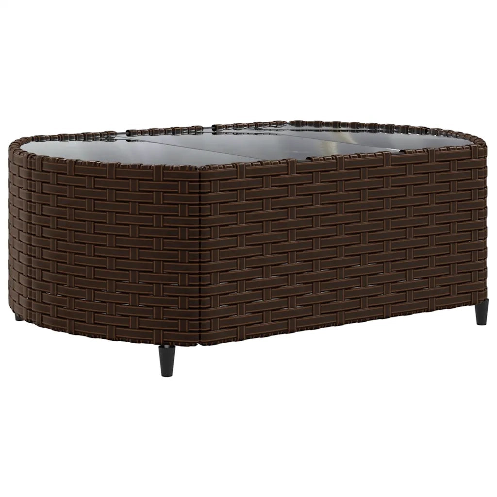 Set Divani da Giardino 9pz con Cuscini Marrone in Polyrattan