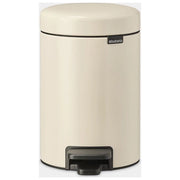 Brabantia 149887 NewIcon Pattumiera a Pedale 3 L Chiusura Ammortizzata Base Antiscivolo Coperchio Anti-Odore Secchio Interno Estraibile colore Beige