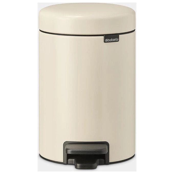 Brabantia 149887 NewIcon Pattumiera a Pedale 3 L Chiusura Ammortizzata Base Antiscivolo Coperchio Anti-Odore Secchio Interno Estraibile colore Beige