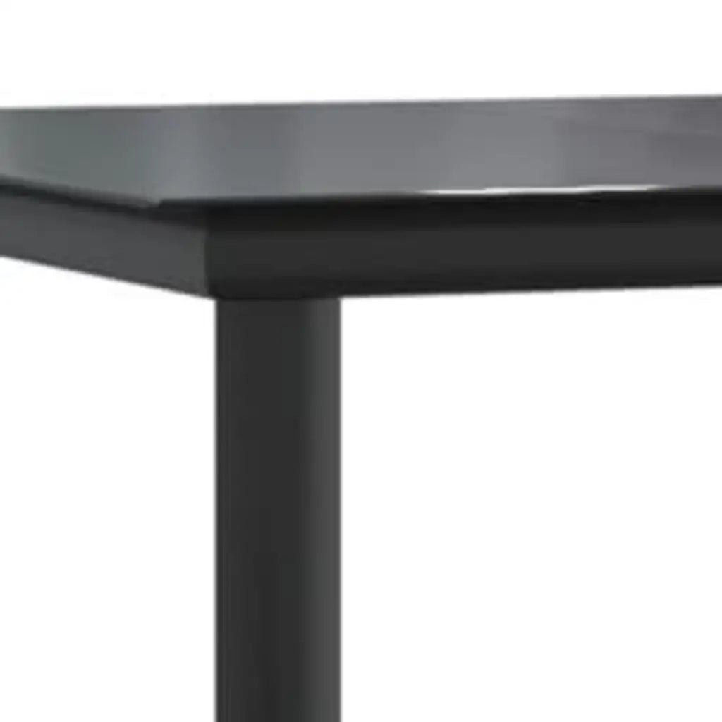 Set Pranzo da Giardino 7 pz Nero Polyrattan Vetro 3334587
