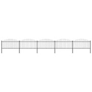 Recinzione da Giardino con Punta a Lancia in Acciaio 838x150 cm Nero 277734