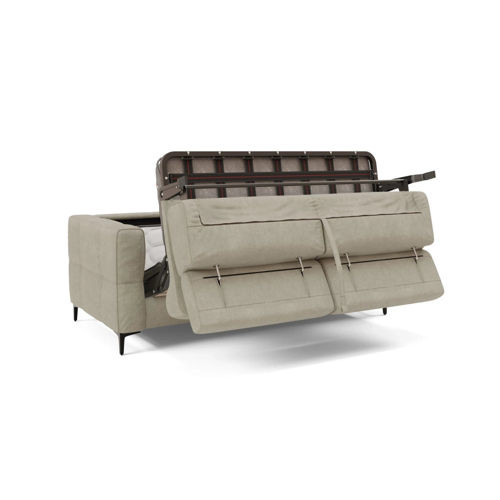 Gardenia Divano letto materasso alto 18 cm con poggiatesta reclinabili e rivestimento impermeabile T02 198 cm (mat. 140x197) panna