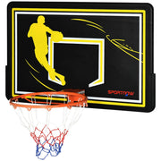 EasyComfort Canestro Basket per Bambini e Adulti da Indoor e Outdoor in Acciaio e PE, 110x90x70 cm, Nero e Giallo