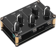 Mini mixer stereo 4 canali portatile con regolazione del volume in senso orario - prestazioni stabili - basso livello di rumore - mixer passivo per controllo esteso - strumenti di miscelazione per lettori CD.