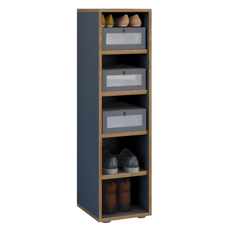Super Scarpiera Legno H110 L30 P33 cm Armadio Porta Scarpe Salvaspazio con Ripiani Regolabili Colore Antracite