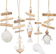 Scheda da Parete Marittima con Tartaruga e Pesce Nautilus in Legno, Dimensioni 35-40 cm