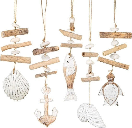 Scheda da Parete Marittima con Tartaruga e Pesce Nautilus in Legno, Dimensioni 35-40 cm