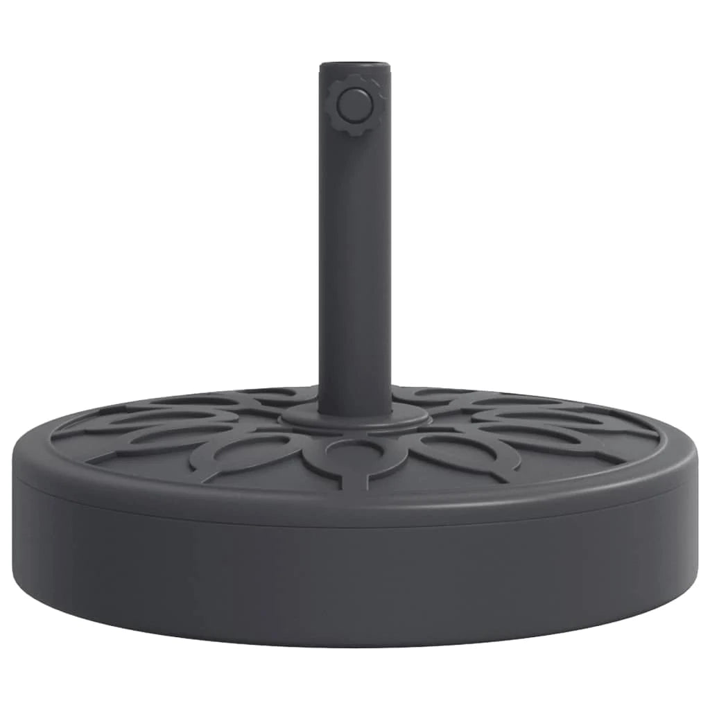 Base rotonda per ombrellone per pali da 38-48 mm 45 x 35,5 cm stabilità rinforzata design senza tempo in PE nero 02_0056646