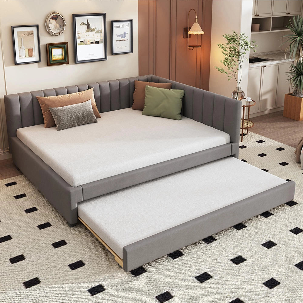 Divano letto - Xylo - 140x200 cm multifunzione velluto grigio