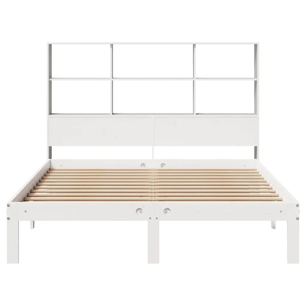 Letto Libreria senza Materasso Bianco 140x200 cm Legno di Pino