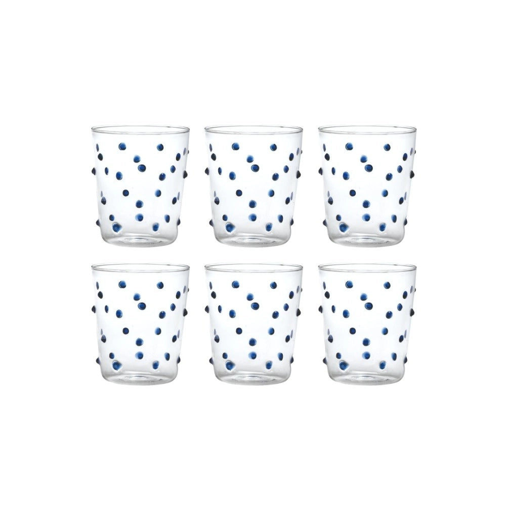Bicchiere Zafferano Party Tumbler Blu 45 Cl Set 6 pezzi In Vetro