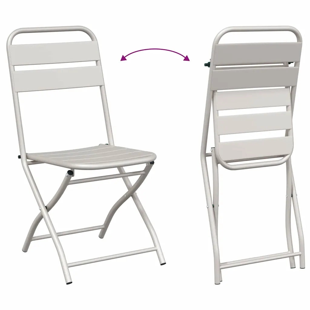 Set bistrot 3 pz | Set Salotto da Giardino Beige Acciaio