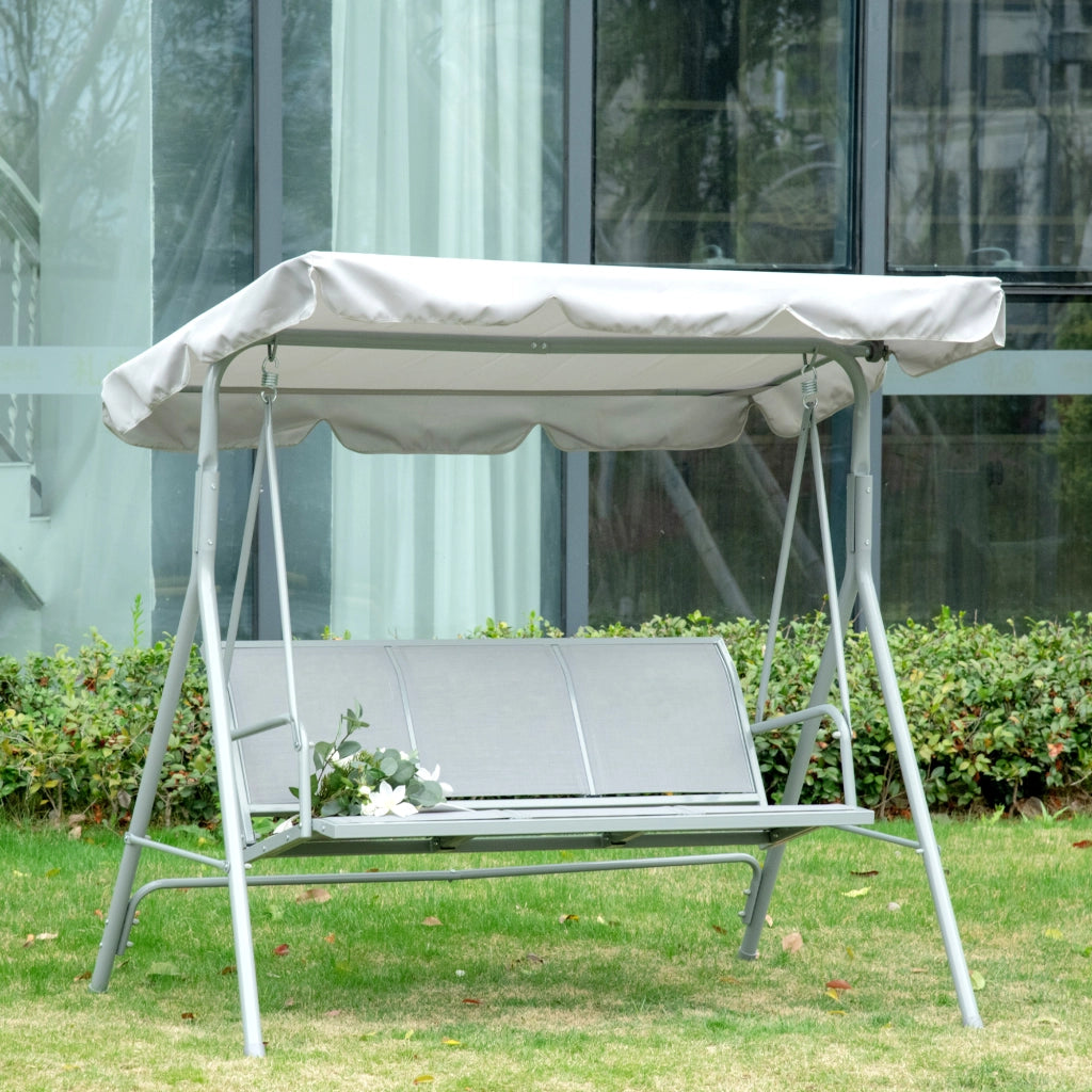 Vela oscillante regolabile 3 posti carico antiscivolo 240kg 171×108×154cm grigio