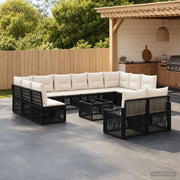 Set Divano da Giardino 13 pcs Nero polyrattan 3436153