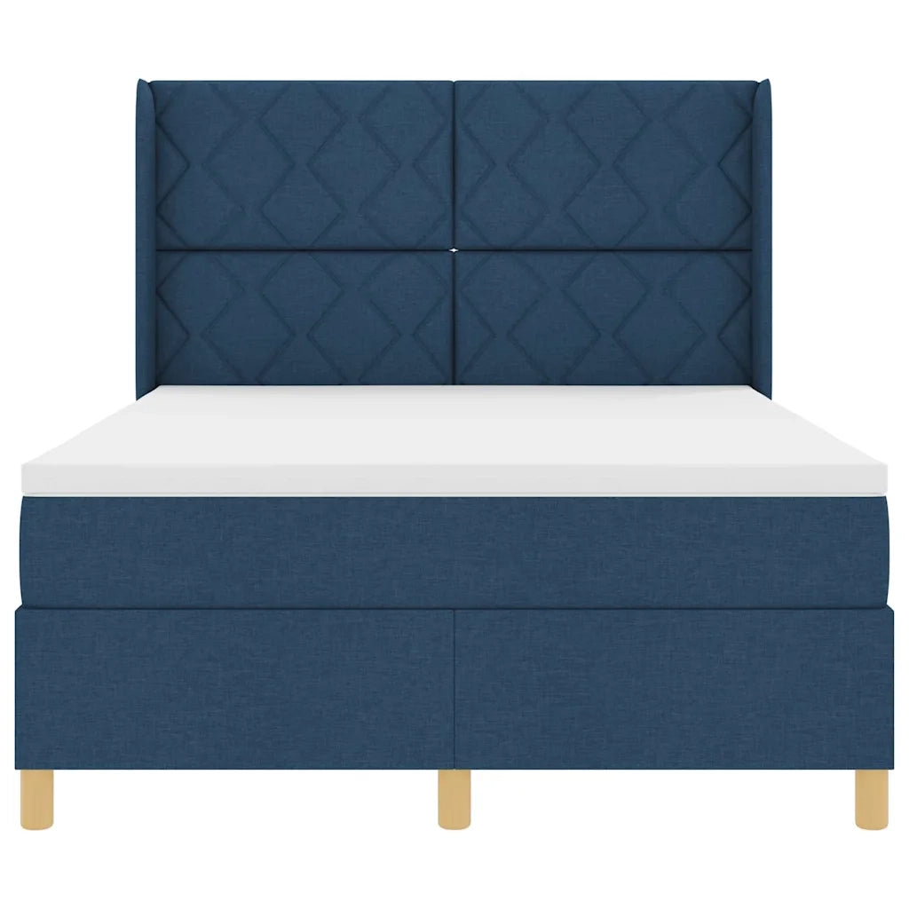 Letto a molle con materasso Blu 140 x 190 cm Tessuto 3343755