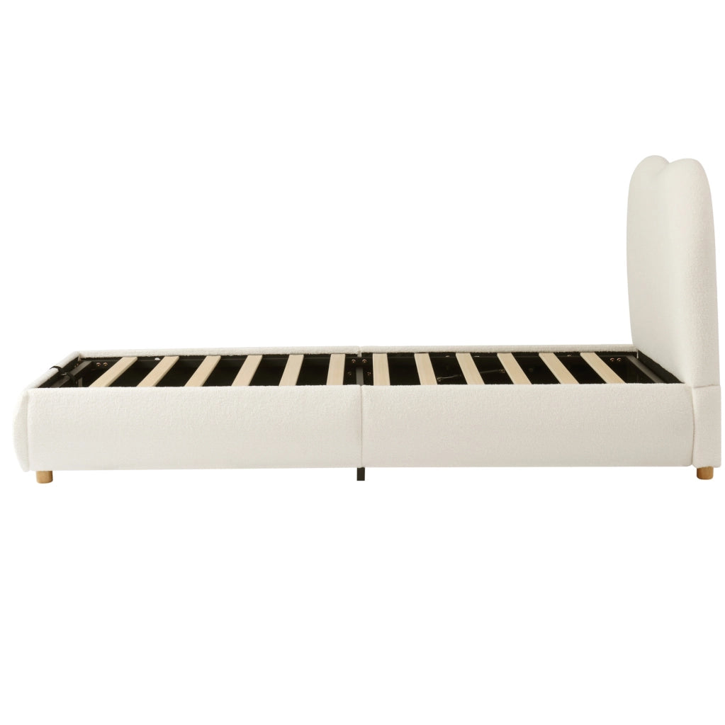Letto imbottito per bambini 90x200 cm con contenitore e rete a doghe