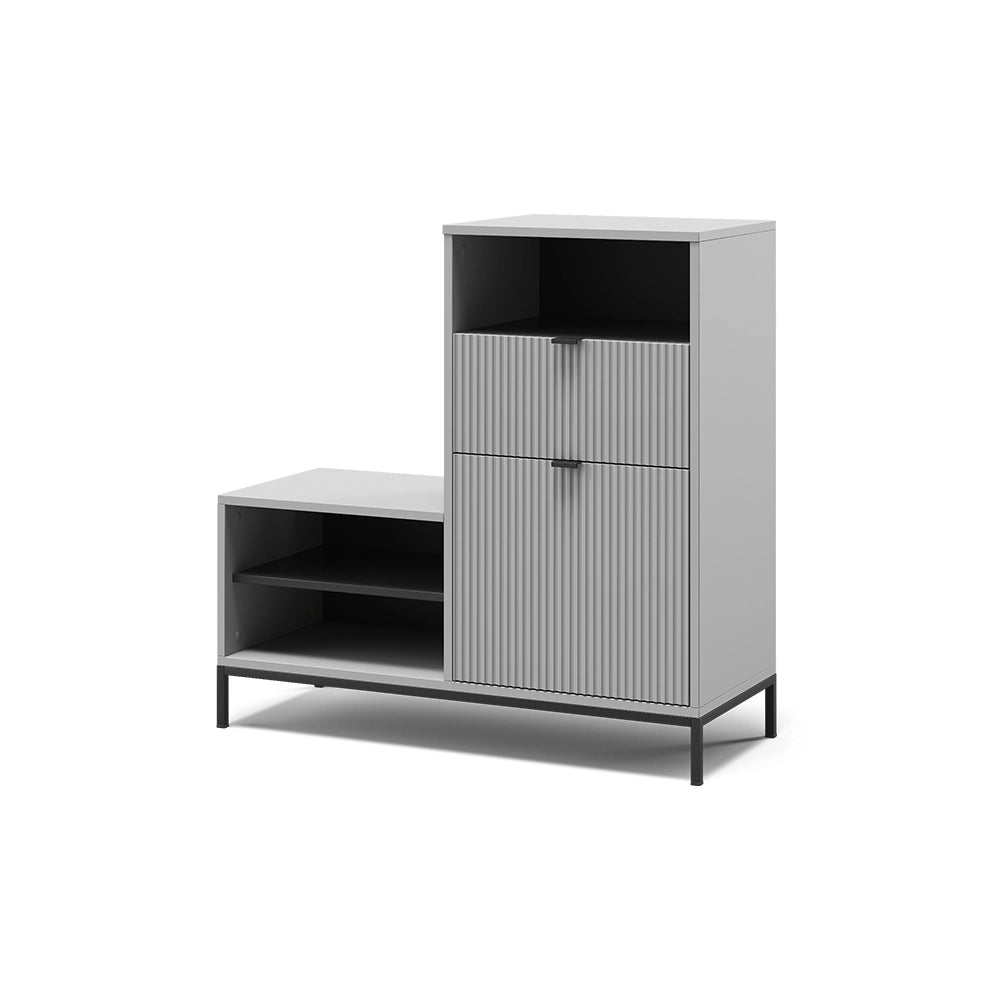 Vicco Panca scarpiera da ingresso Grigio 100 x 98.5 cm con anta e cassetto