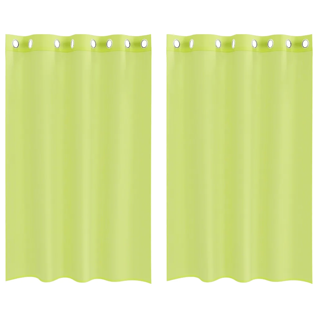 Tende in Voile con Occhielli 2 pz Verde Mela 140x175 cm