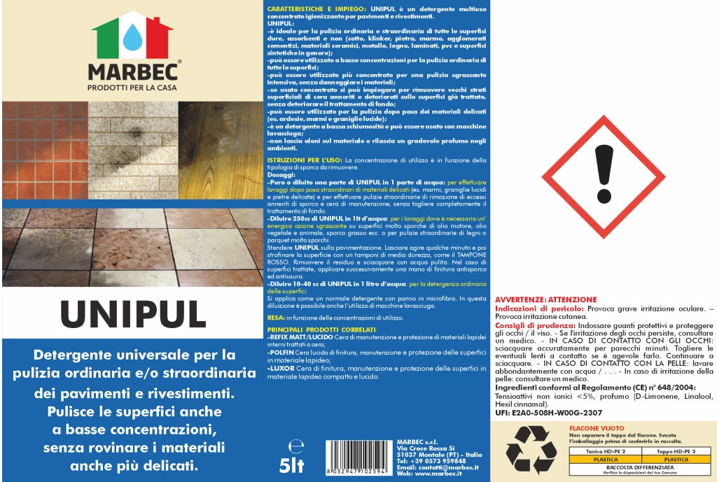 Pulizia pavimenti UNIPUL   5LT
