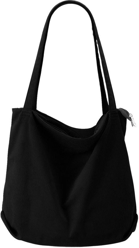 Borsa a Spalla con Grande Capacità - Tasca a Spalla - Borse a Mano - Borsa della Spesa - Borsa della Scuola - Cinturino Regolabile a Spalla - 3 Compartimenti Interni
