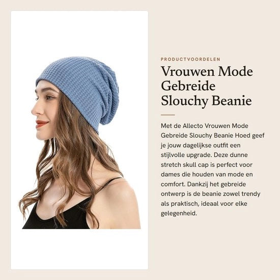 Cappello Slouchy in Poliestere Zitto con Flessibilità e Adattamento di Taglia 56-60 cm