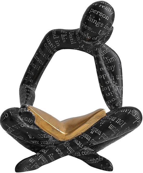 Figura decorativa per libri, ornamento d'arte astratta, scultura decorativa per lettori di libri in famiglia, ufficio o salotto, ideale per mensole, scrivanie o tavoli.