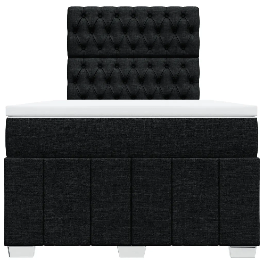 Giroletto a Molle con Materasso Nero 120x200 cm in Tessuto