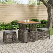 Set da Pranzo per Giardino 3 pz Grigio e Grigio Scuro 42026748
