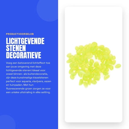 Pietre luminose - 100 pezzi - Decorazioni decorative - Fluorescenti - Riciclabili - Decorazione indoor/outdoor
