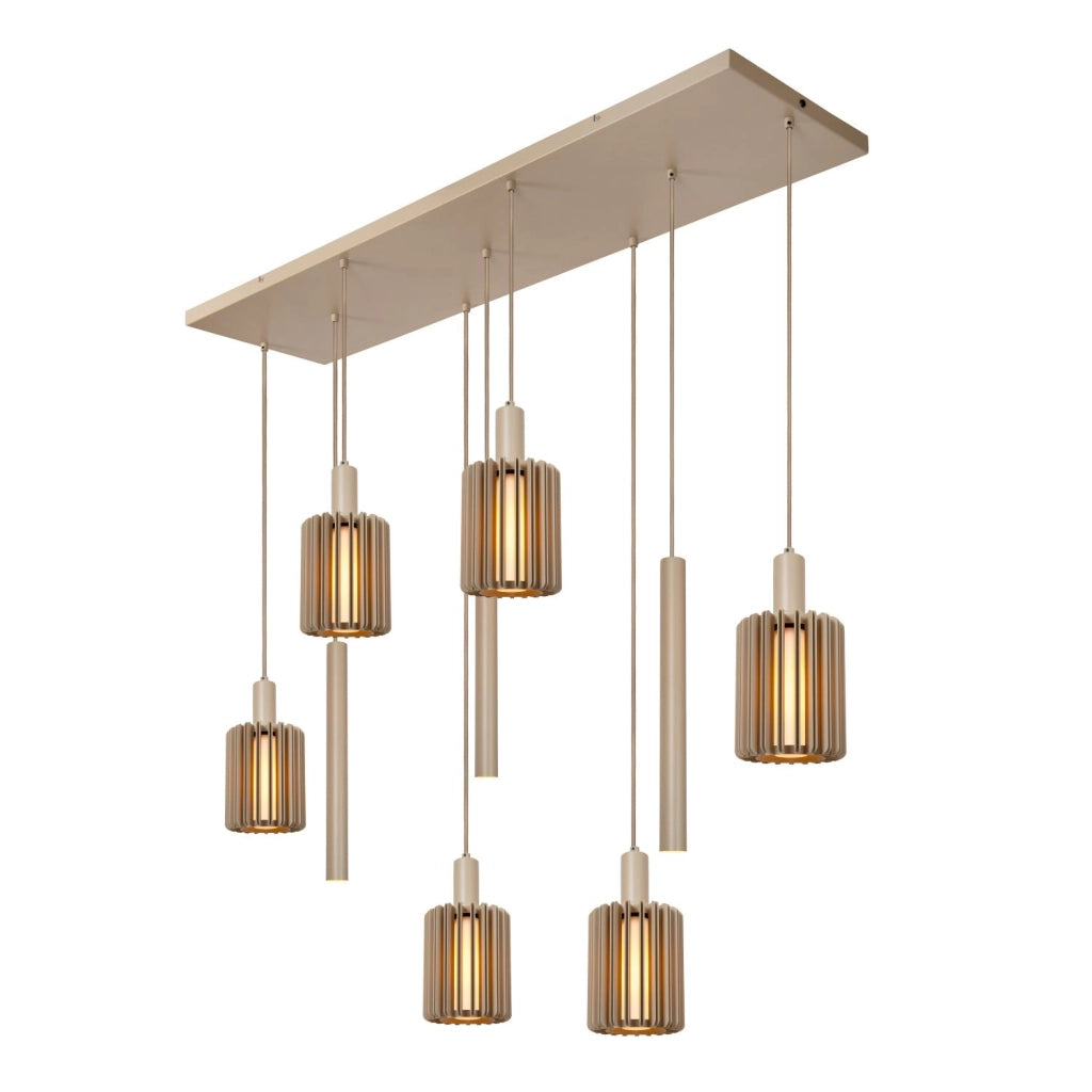 Lampadario LAMBRES 6 luci taupe E27/GU10 Lucide