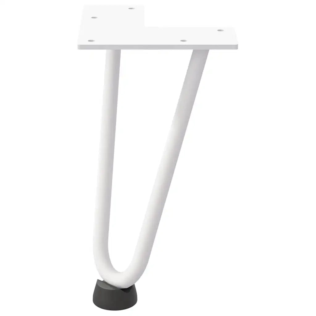 Gambe a forcina per tavolino 4 pz bianche 20 cm in acciaio massiccio