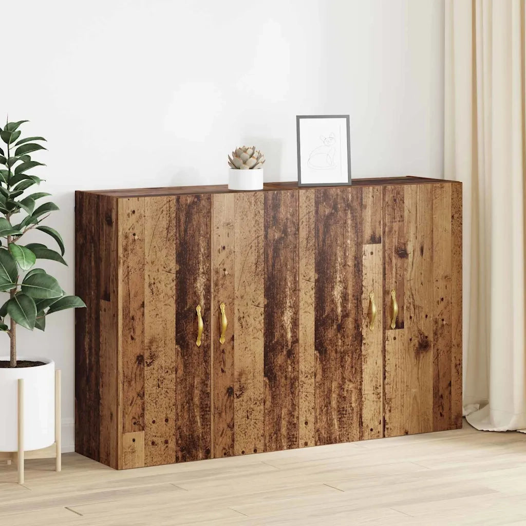 Mobiletto a muro 2 pcs Legno vecchio 69,5 x 34 x 90 cm