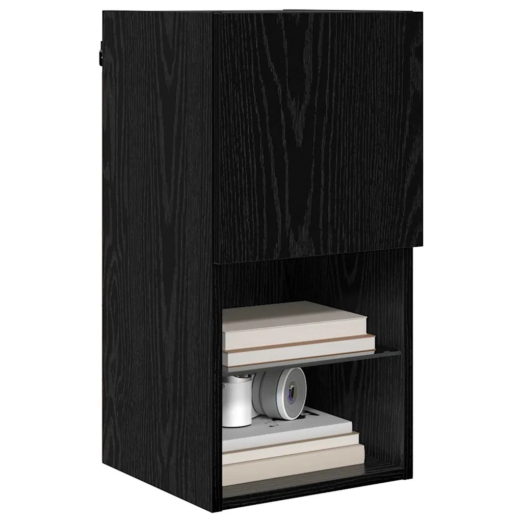 Mobile TV da parete-Mobile TV a Muro-Credenza TV Rovere Nero 30,5 x 30 x 60 cm 874570