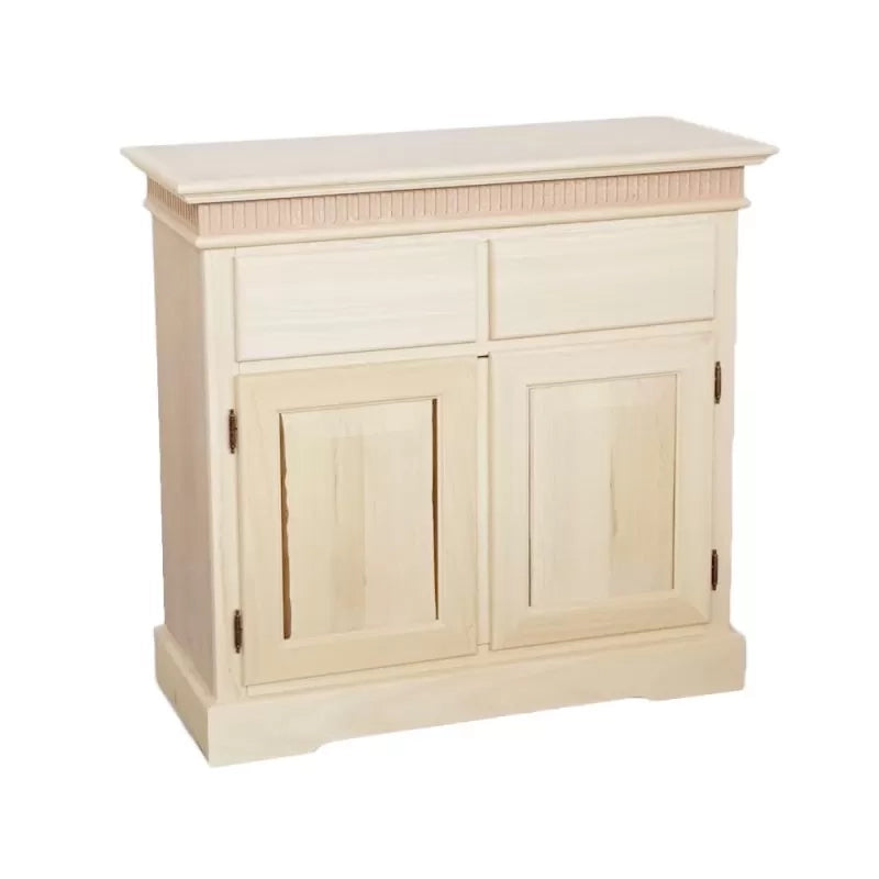 Credenza 2 porte 2 cassetti legno massello grezzo 90x38x85 - Mobili 2G