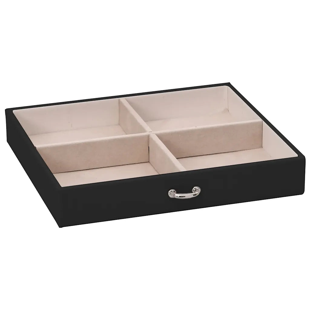 Portagioie a 4 Strati con Specchio Bloccabile 22,5x17,5x16,5 cm
