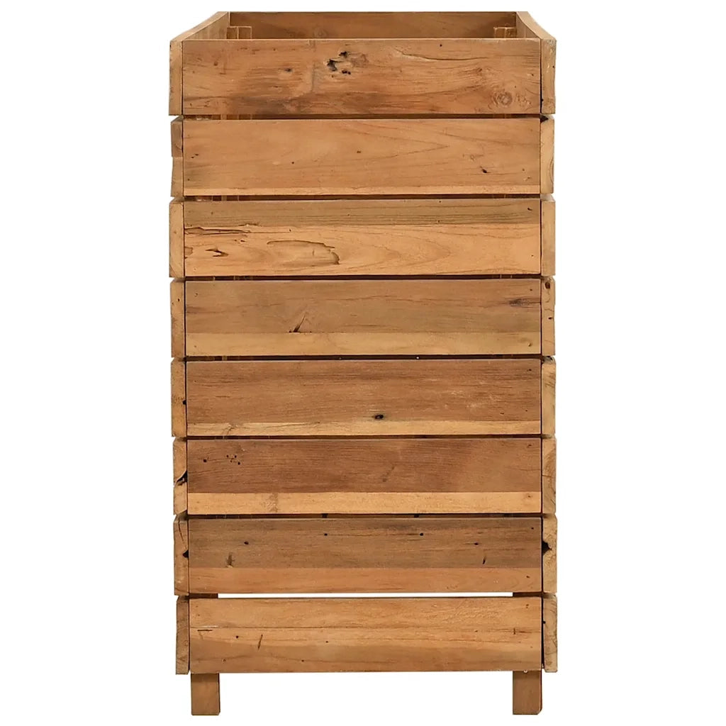 Fioriere | Cassetta per fiori | Letto Rialzato 100x40x72 cm Legno di Teak di Recupero e Acciaio