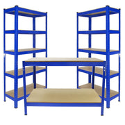 Scaffali da Garage T-Rax ad Incastro Scaffalature da Officina Magazzino - Blu