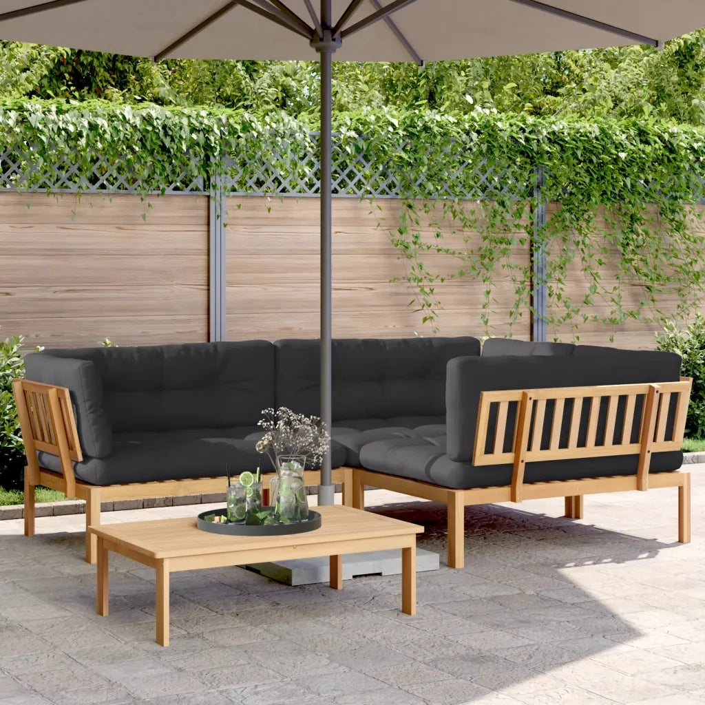Set Divani Pallet Giardino 4pz Cuscini Legno Massello Acacia 3209361
