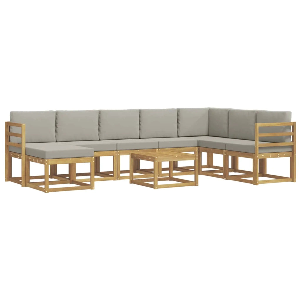 Set di divani da esterno 9 pcs Bianco e Grigio Chiaro 3388070