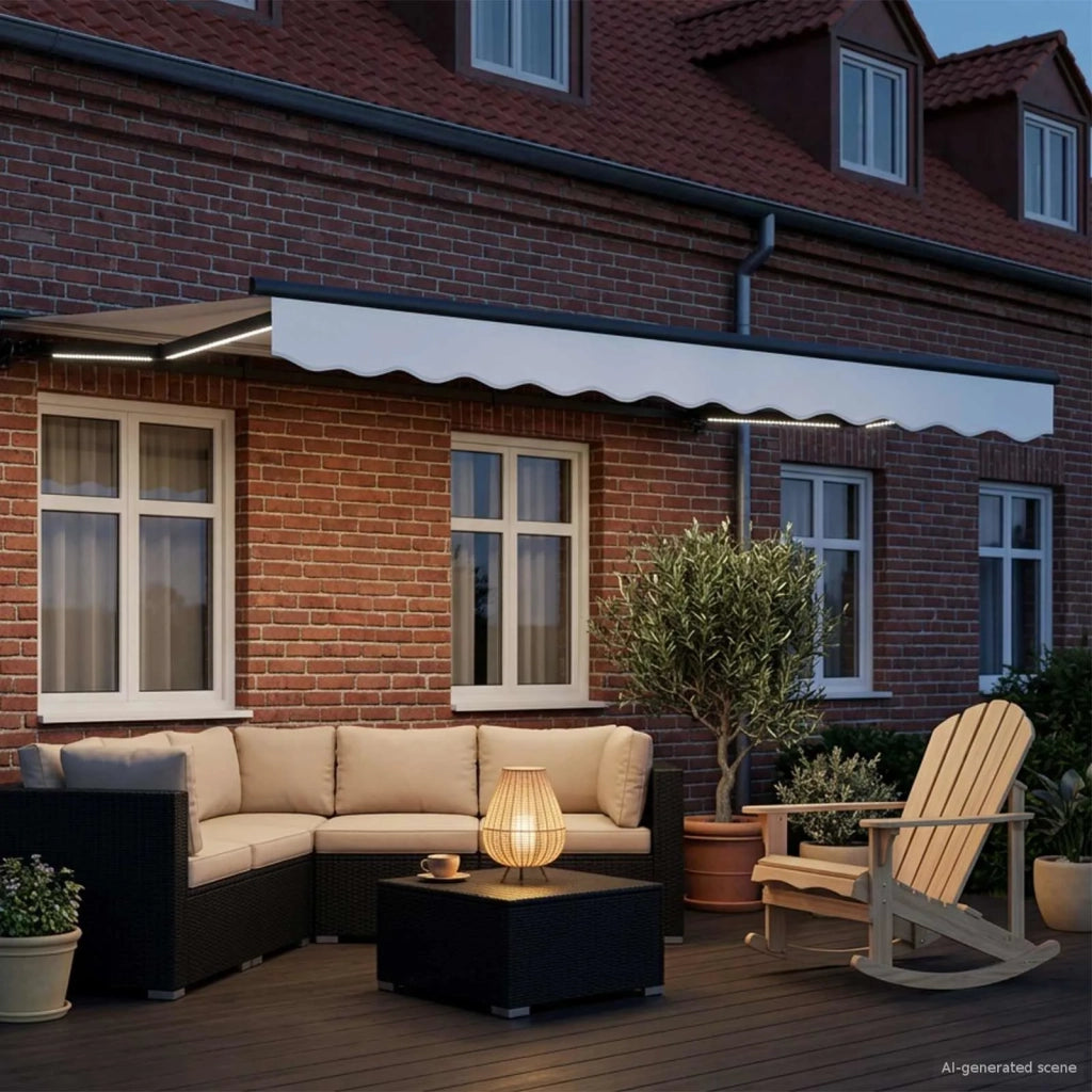 Cornice per Tenda Manuale con LED Bianco e Antracite 3 x 2,5 m 3420814
