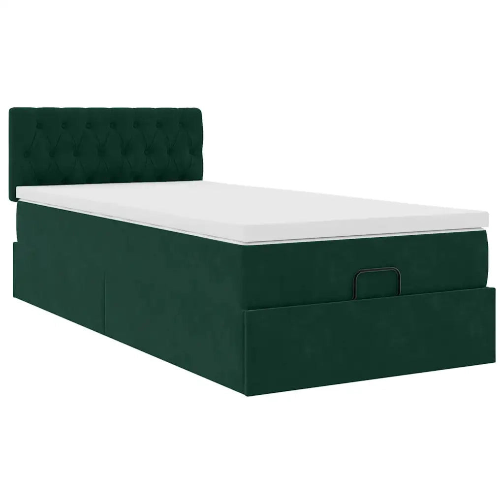 Struttura Letto Pouf con Materasso 100x200 cm Velluto 3312677