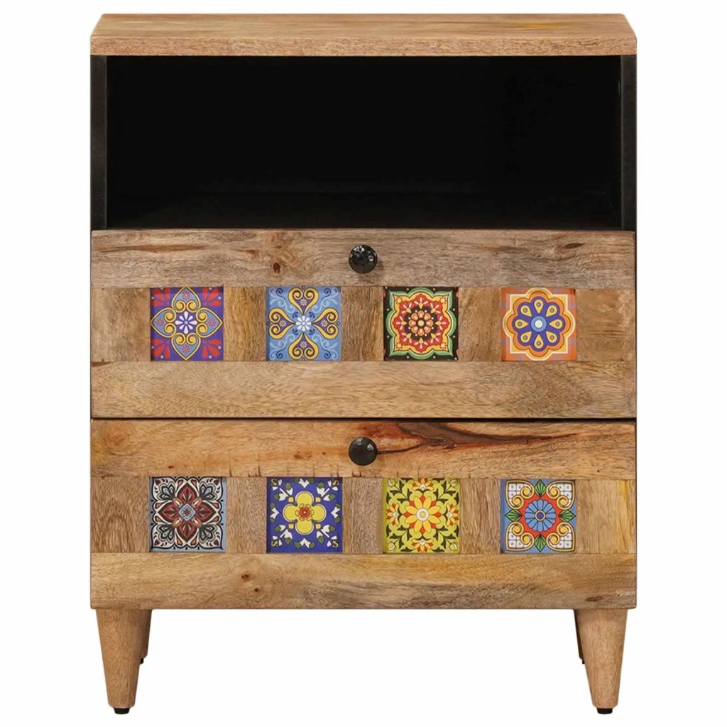 Comodino | Armadio da Notte | Mobiletto da notte con cassetto Naturale 50 x 33 x 62 cm