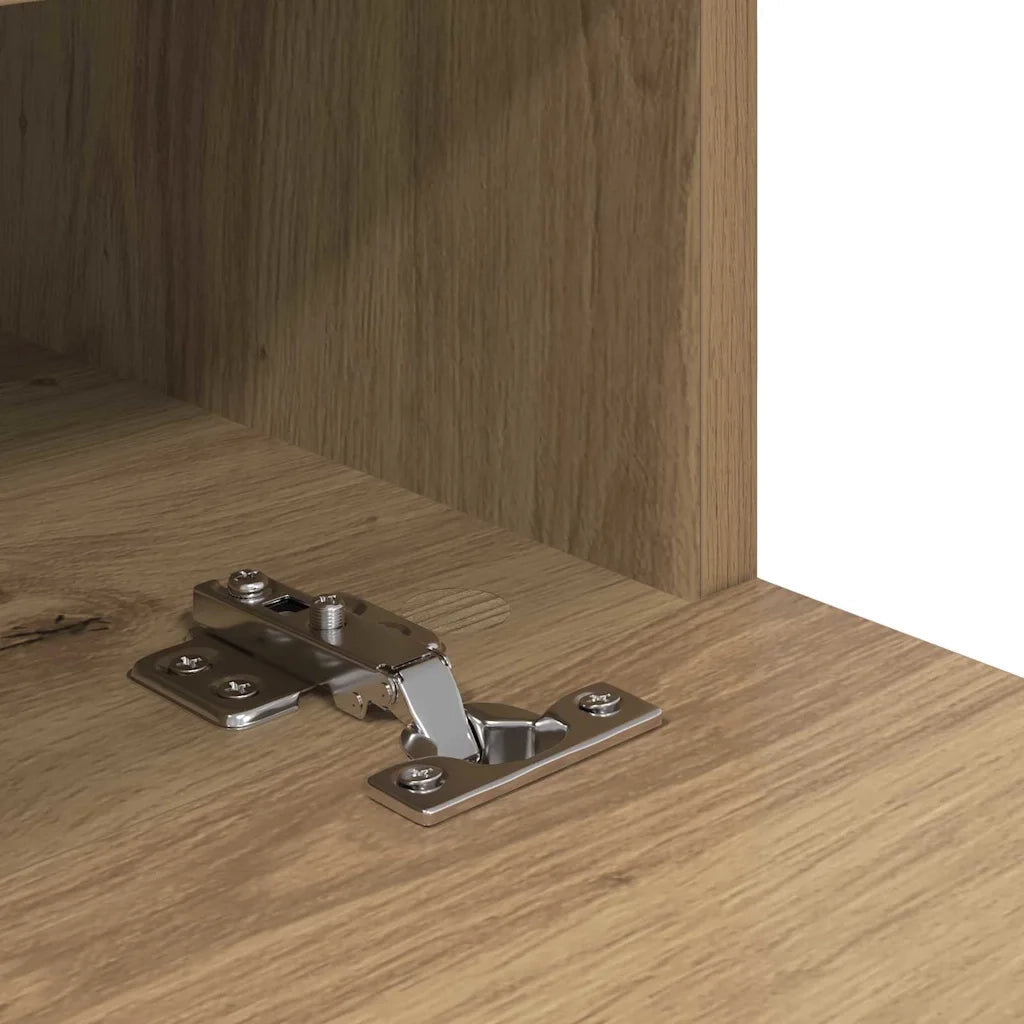 Mobile TV rettangolare moderno da parete con pratici ripiani 60 x 30 x 30 cm realizzato in legno di rovere ingegnerizzato artigianale 02_0052786