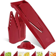 Kit di avvio per affettatrice a dischi - Tagliare verdure a dischi a cubetti - Set a 5 pezzi per affettatrice rossa
