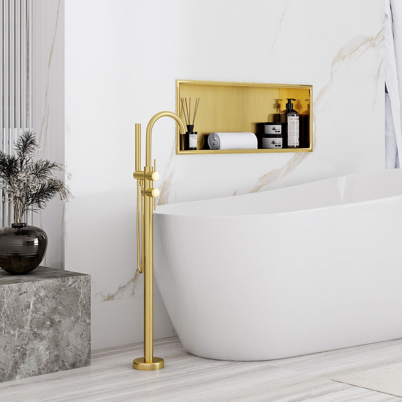 Mensola Bagno 30x60 Gold Brush