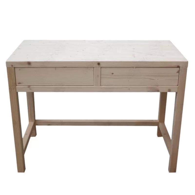 Scrivania 2 cassetti in legno massello abete grezzo l.110 p.55 h.80 (3319) - Mobili 2G