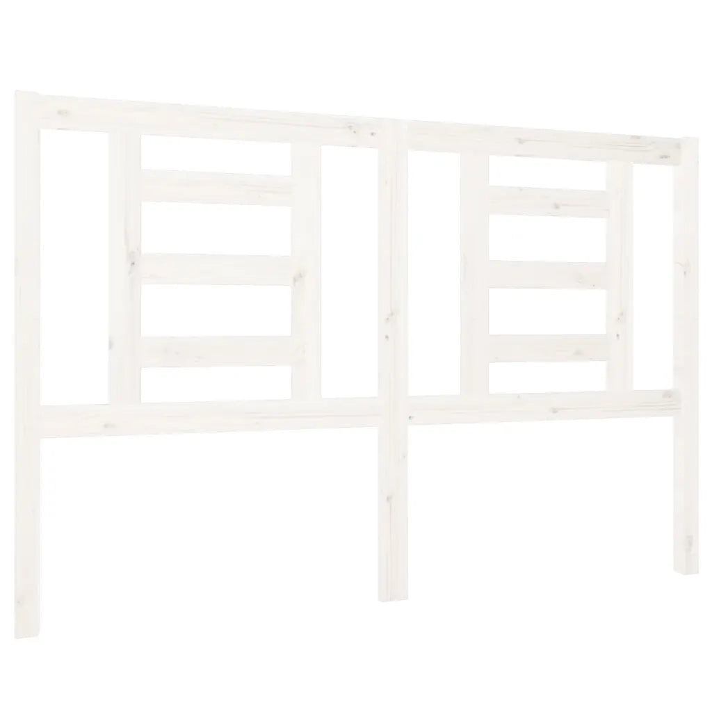 Testiera | Testata per Letto Bianca 126x4x100cm in Legno Massello di Pino