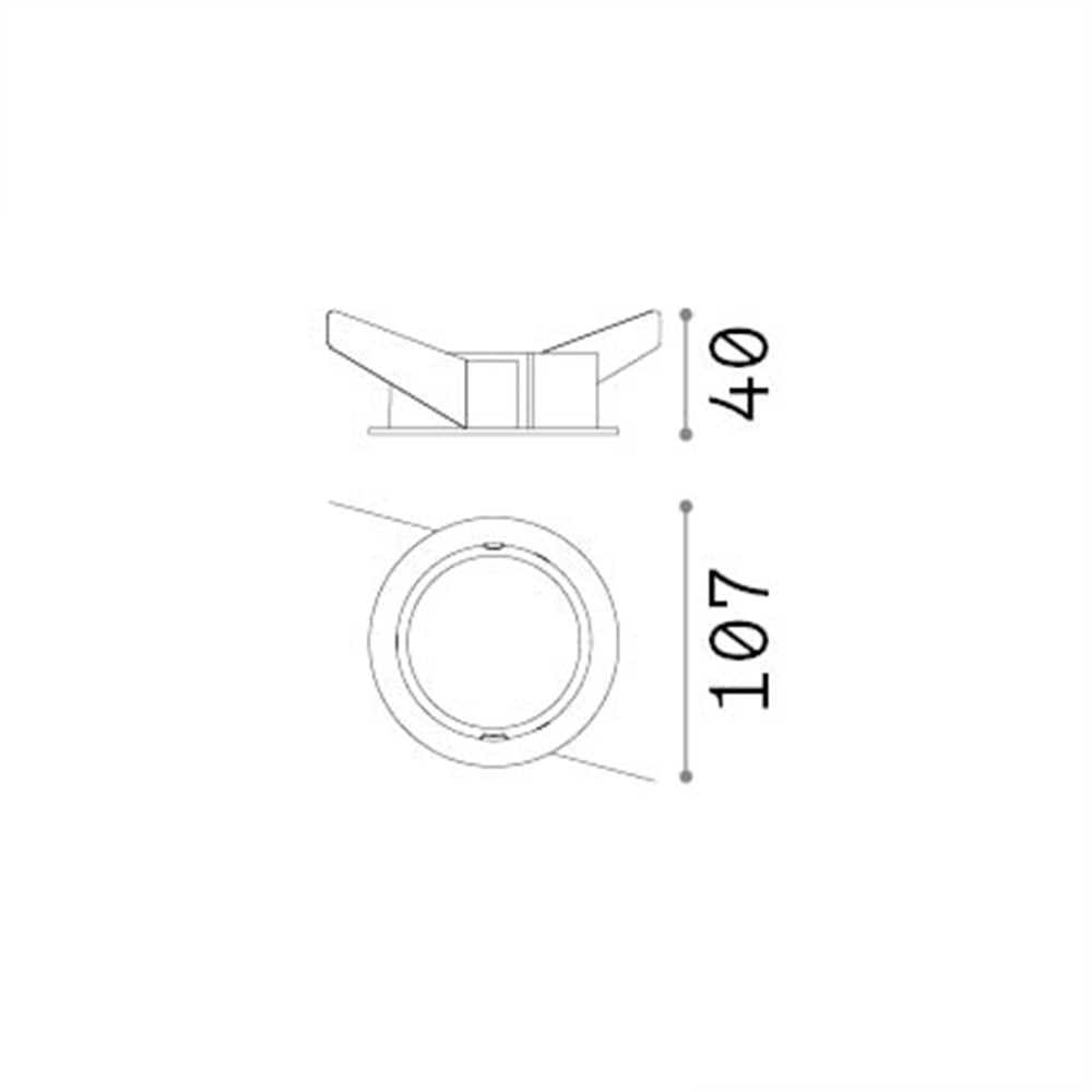 Cornice Tonda Singola A Incasso Contemporanea Bento Metallo Nero