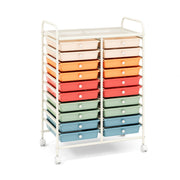 Carrello cassettiera multiuso e leggero con 20 cassetti-Scaffale Contenitore con ruote per ufficio e casa Colorato 1
